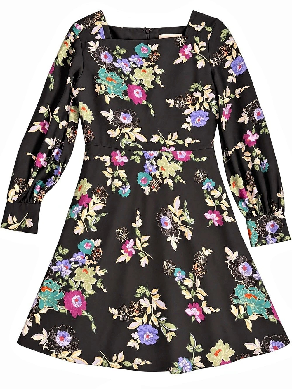 Ted Baker Dracena Square Neck Dress Floral Mini Dress in Black